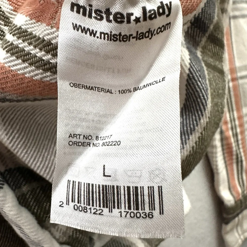 Much More Men's Large L Plaid Barn Chore Jacket Coat Zip‎ Pockets Mister Lady